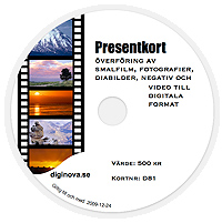 Presentkort på överföring av smalfilm, bild och video till DVD